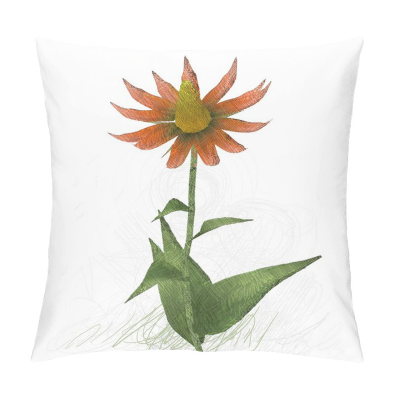 Personality  Messy Grungy Flower Isolated On White Background Pillow Covers