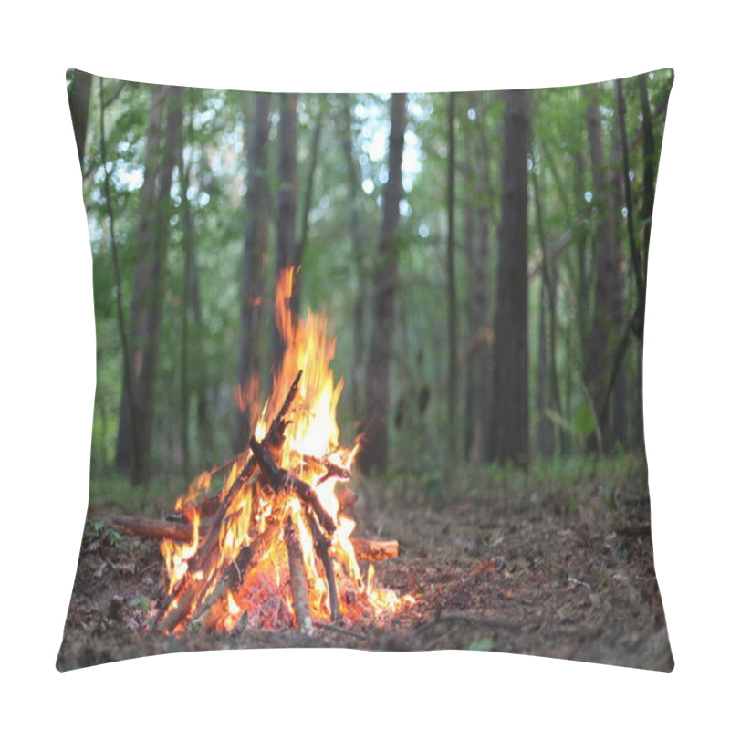 Personality  Bonfire In The Forest. Pillow Covers