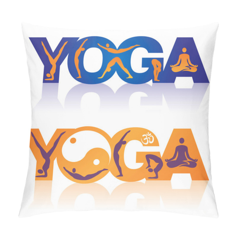 Personality  Word Yoga With Yoga Positions Icons Pillow Covers