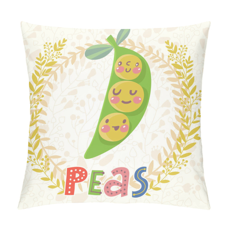 Personality  Sweet Funny Cartoon Peas Pillow Covers