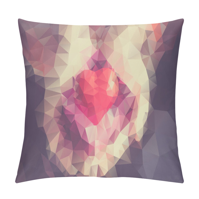 Personality  Abstract Low Poly Background, Geometry Triangle Pillow Covers