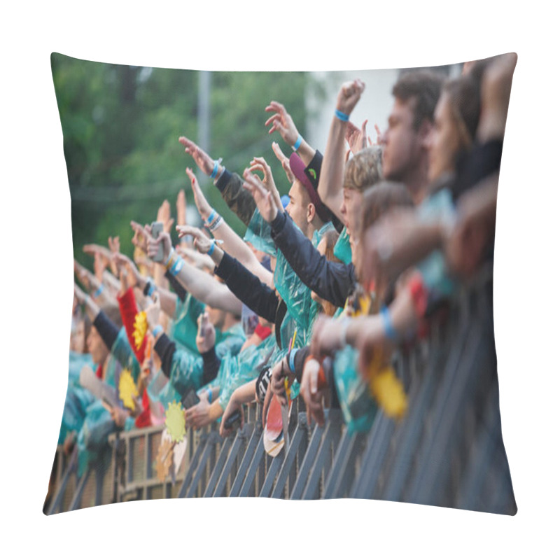 Personality  Concert Audience Have Fun At Live Open Air Event Pillow Covers