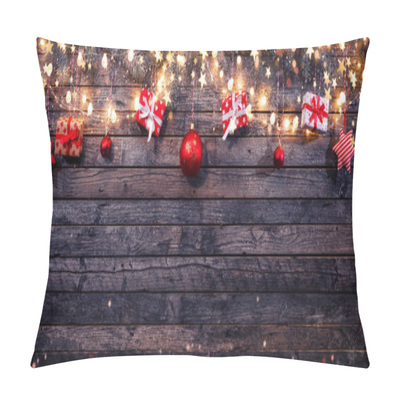 Personality  Decorative Christmas Rustic Background With Wooden Planks. Free Space For Text. Pillow Covers