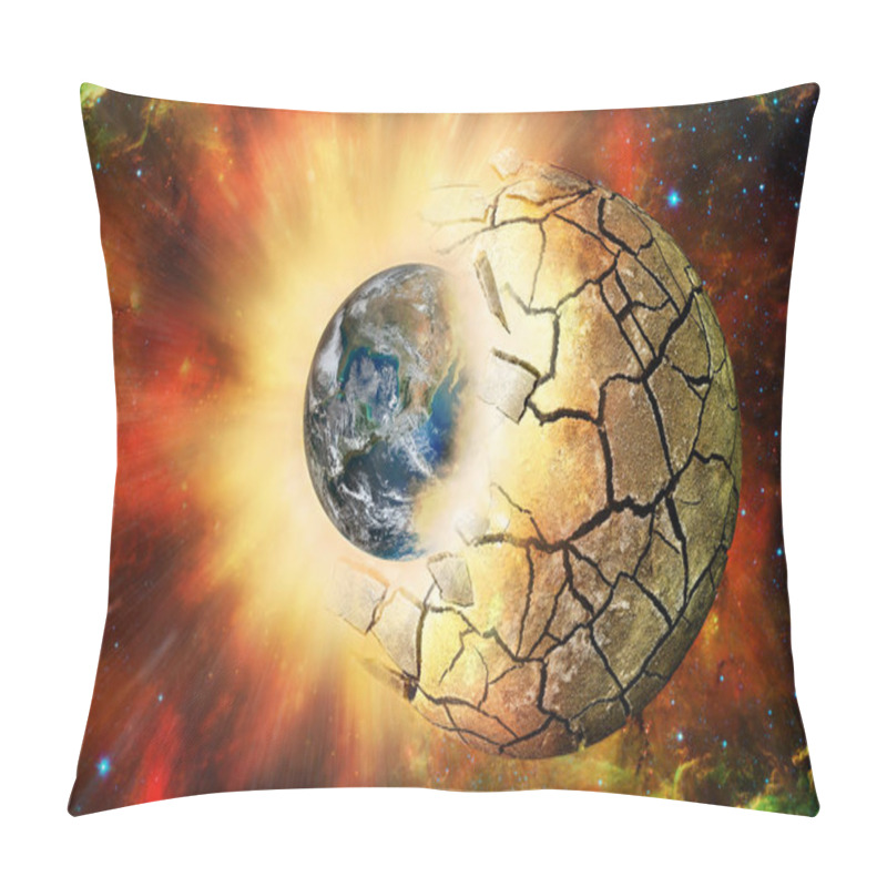 Personality  Clash Of Two Planets In Open Space. Elements Of This Image Furnished By NASA (http://www.nasa.gov/) Pillow Covers