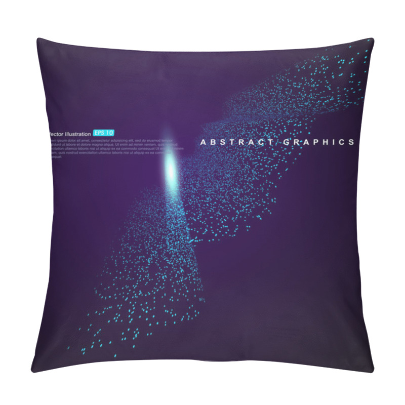 Personality  Consisting Of Blue Particles Abstract Background,Technological Sense Illustrations. Pillow Covers