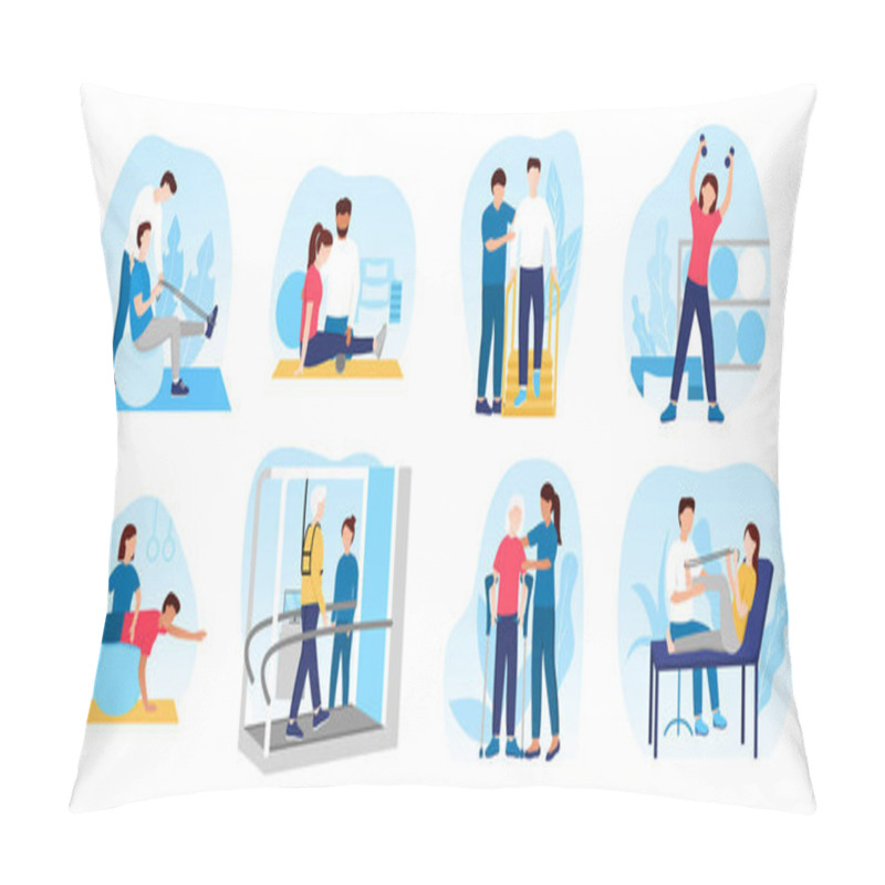 Personality  People In Orthopedic Therapy Rehabilitation Pillow Covers