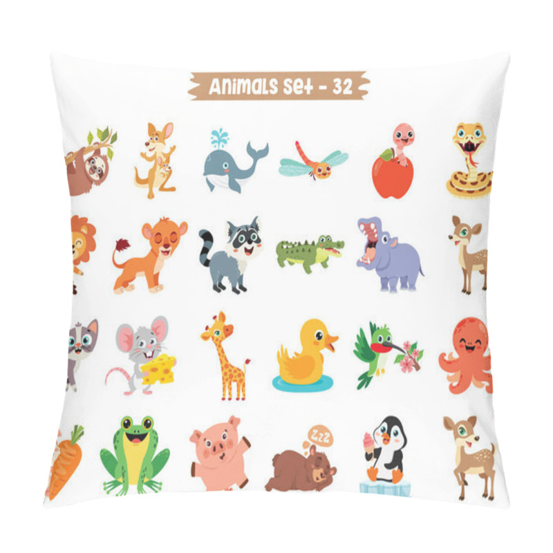 Personality  Set Of Cute Cartoon Animals Pillow Covers