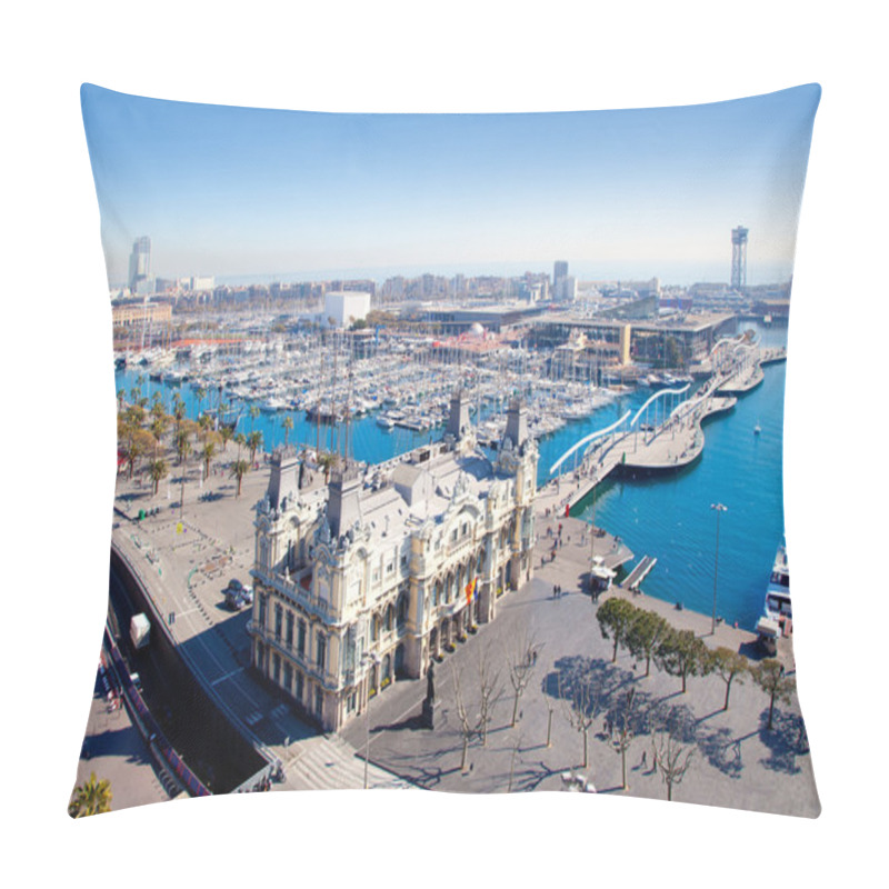 Personality  Aerial Barcelona Port Marina View Pillow Covers