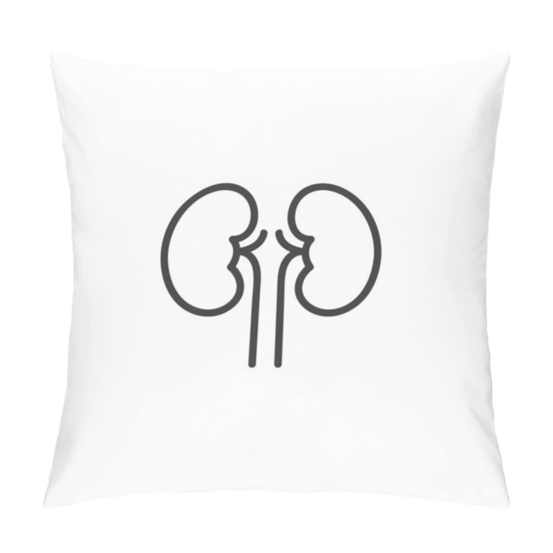 Personality  Kidneys - Line Icon. Simple Outline Style Design. Vector Illustration. Pillow Covers