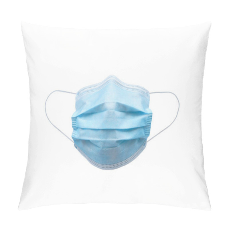 Personality  Medical Face Mask Isolated On White Background With Clipping Path Around The Face Mask And The Ear Rope. Concept Of COVID-19 Or Coronavirus Disease 2019 Prevention By Wearing Face Mask. Pillow Covers