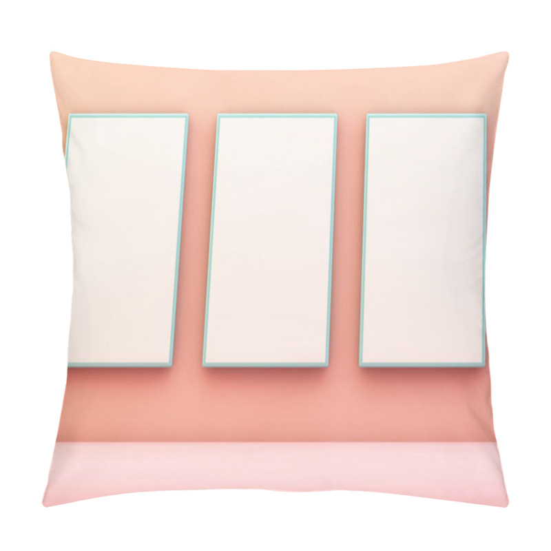 Personality  Three Frames On A Pink Wall 3d Rendering Pillow Covers