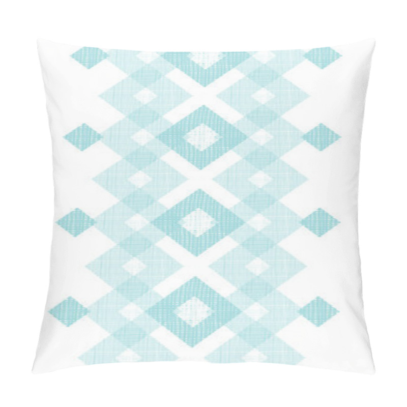 Personality  Pastel Blue Fabric Ikat Diamond Vertical Seamless Pattern Background Pillow Covers