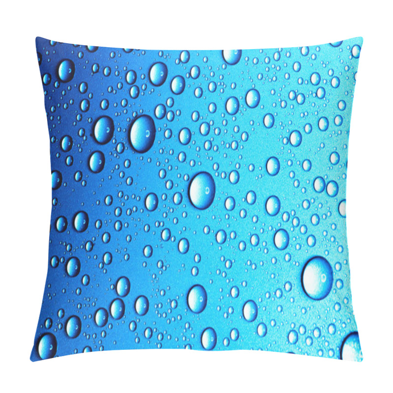 Personality  Blue Background Of Waterdrops Pillow Covers