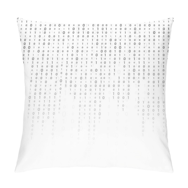 Personality  Binary Code Zero One Matrix White Background. Banner, Pattern, Wallpaper. Vector Illustration Pillow Covers