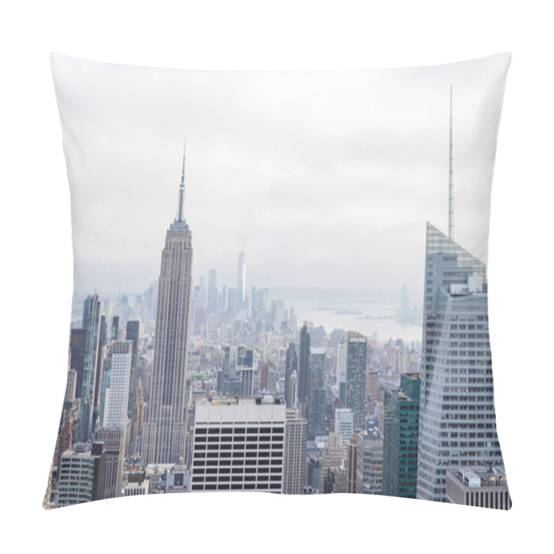 Personality  New York City Skyline. Manhattan Skyscrapers Panorama Pillow Covers