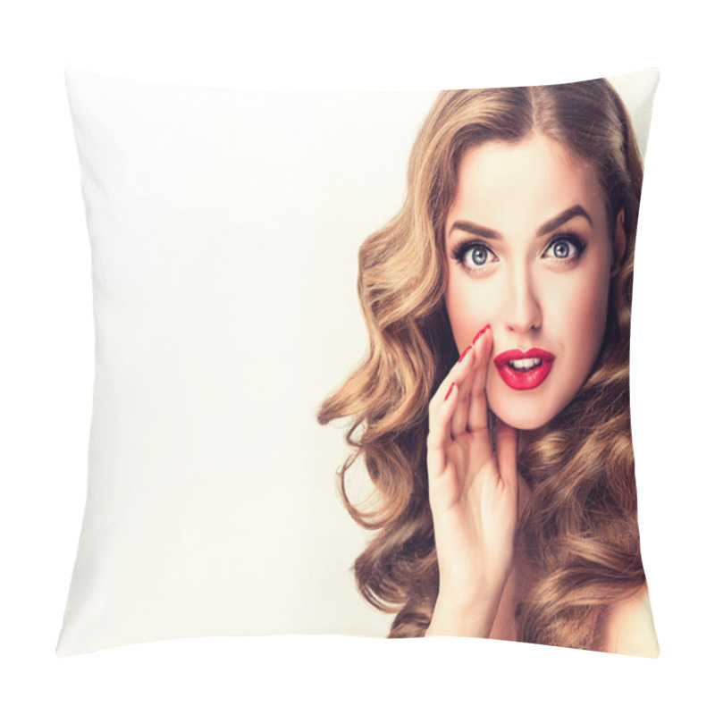 Personality  Girl With Bright Makeup And Curly Hair    Pillow Covers