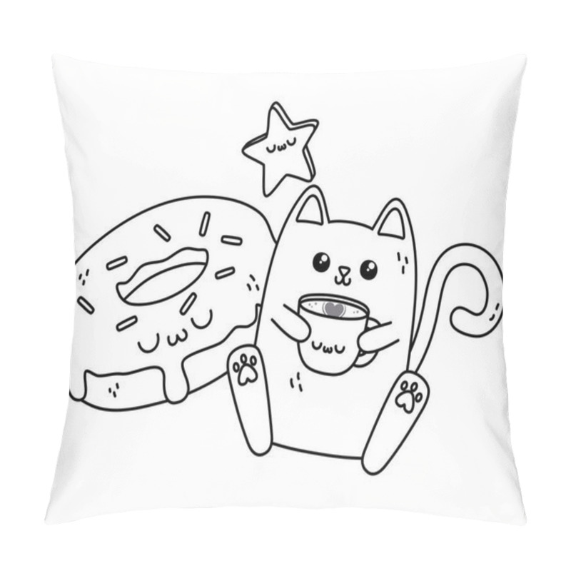 Personality  Kawaii Of Cat Cartoon Design Pillow Covers