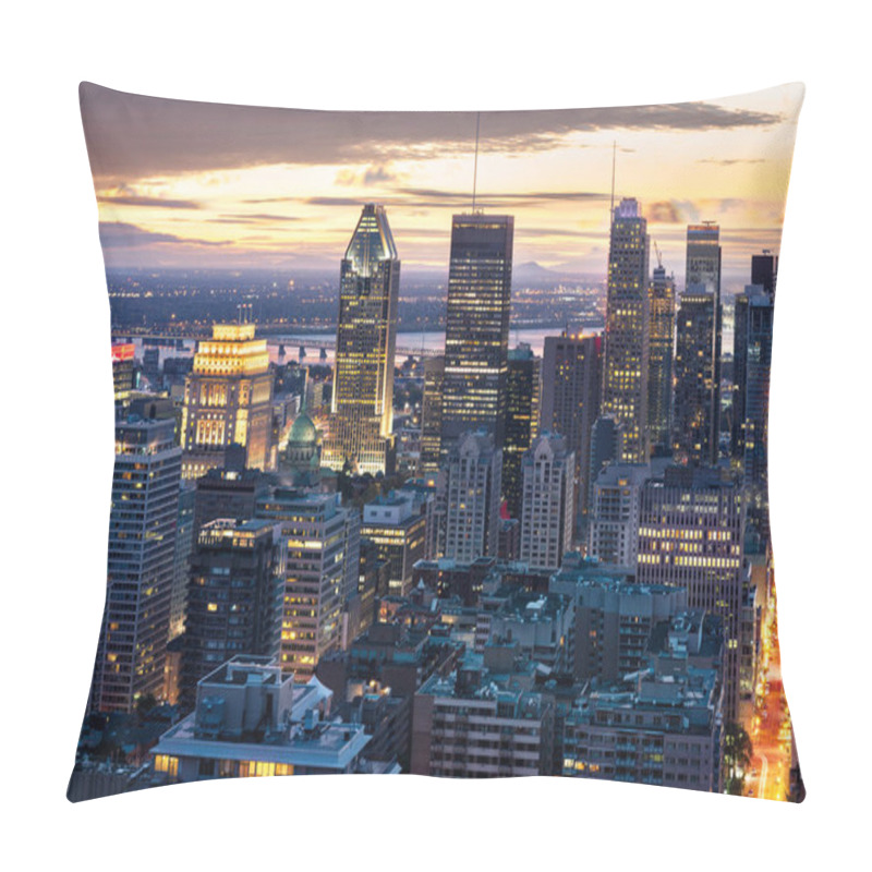 Personality  Montreal Skyline By Night Pillow Covers