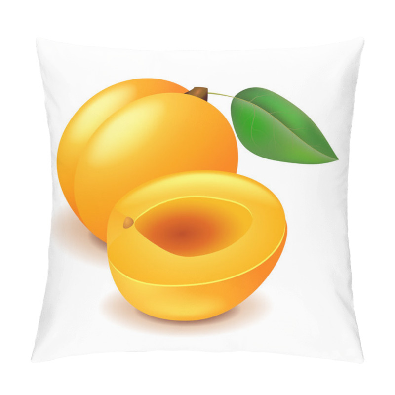 Personality  Apricot Isolated On White Vector Pillow Covers