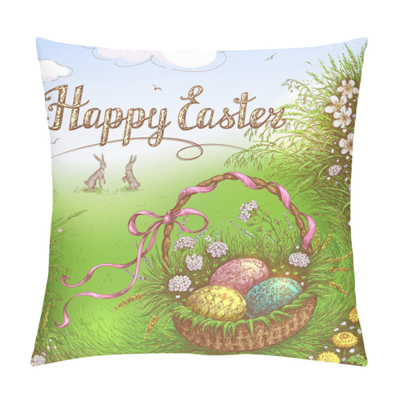 Personality  Happy Easter Greeting Card Pillow Covers