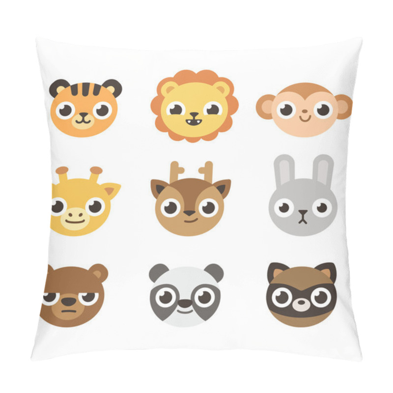 Personality  Cute Cartoon Animal Faces Pillow Covers