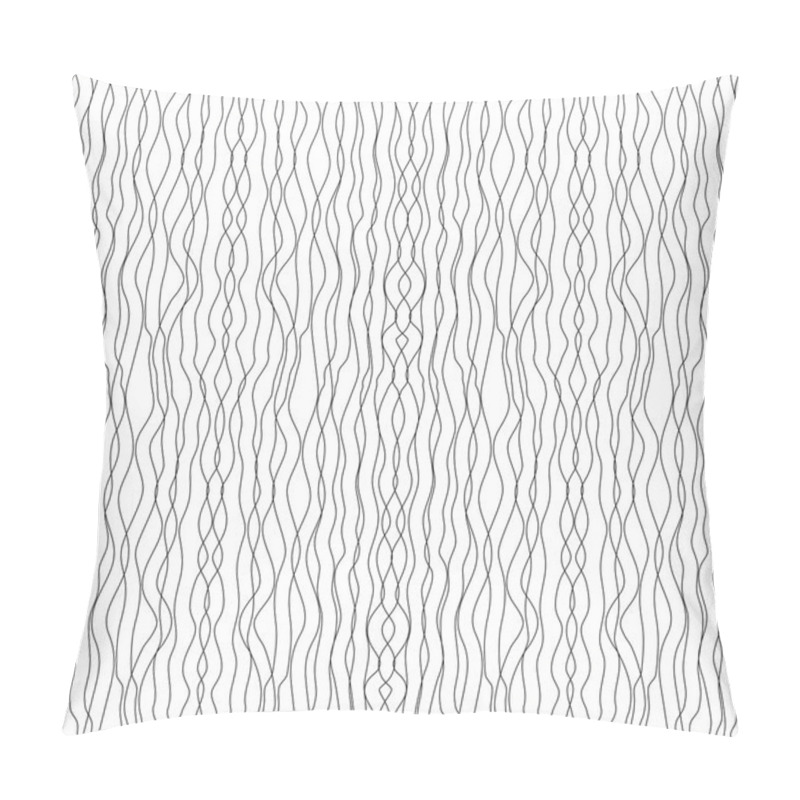 Personality  Abstract Black And White Seamless Pattern Of Wavy Lines On A White Background. Vector Eps 10. Pillow Covers