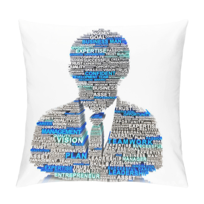 Personality  Businessman Characteristics And Qualities Concept On A White Background. Pillow Covers