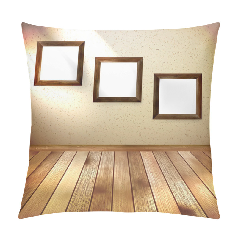 Personality  Retro Room With Three Frames. EPS 10 Pillow Covers