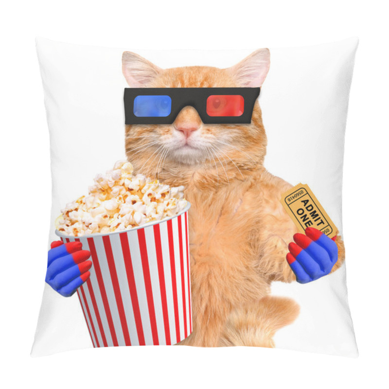 Personality  Cat Watching A Movie Pillow Covers