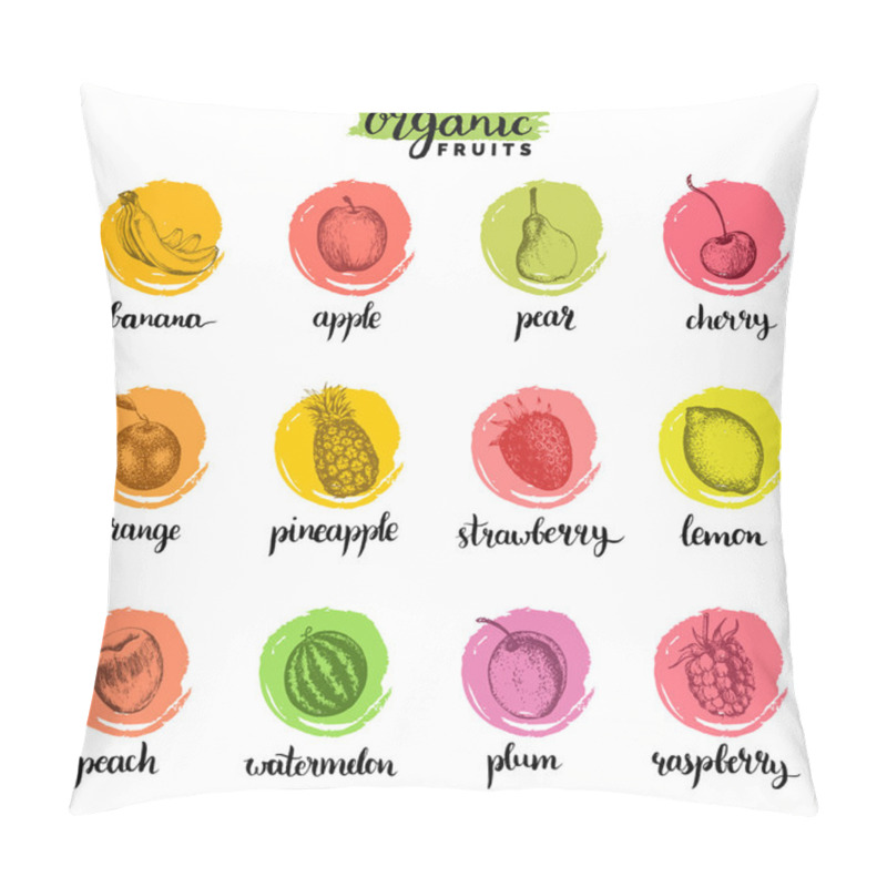 Personality  Fruits And Berries Icons Set Pillow Covers