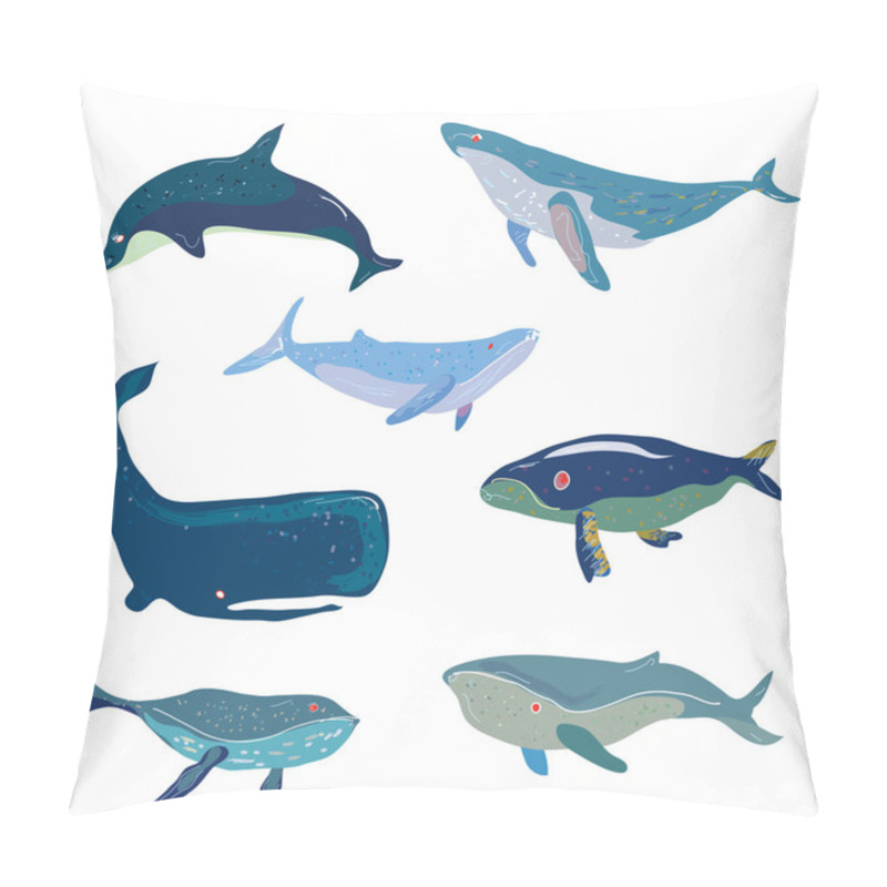 Personality  Whales Set - Hand Drawn Design, Illustration Pillow Covers