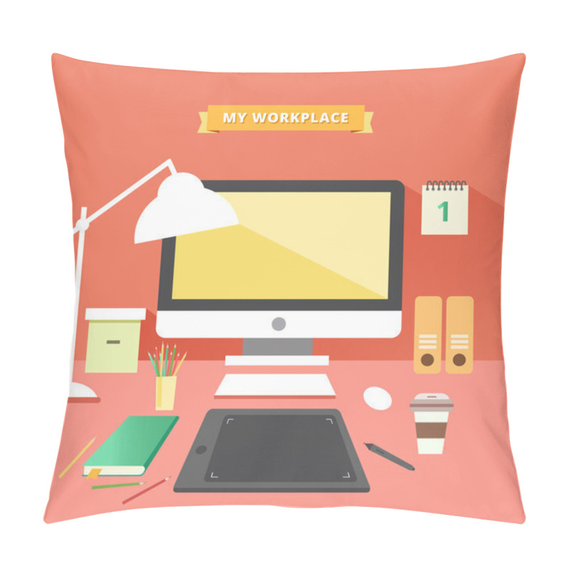 Personality  Freelancer Work Place Concept Pillow Covers