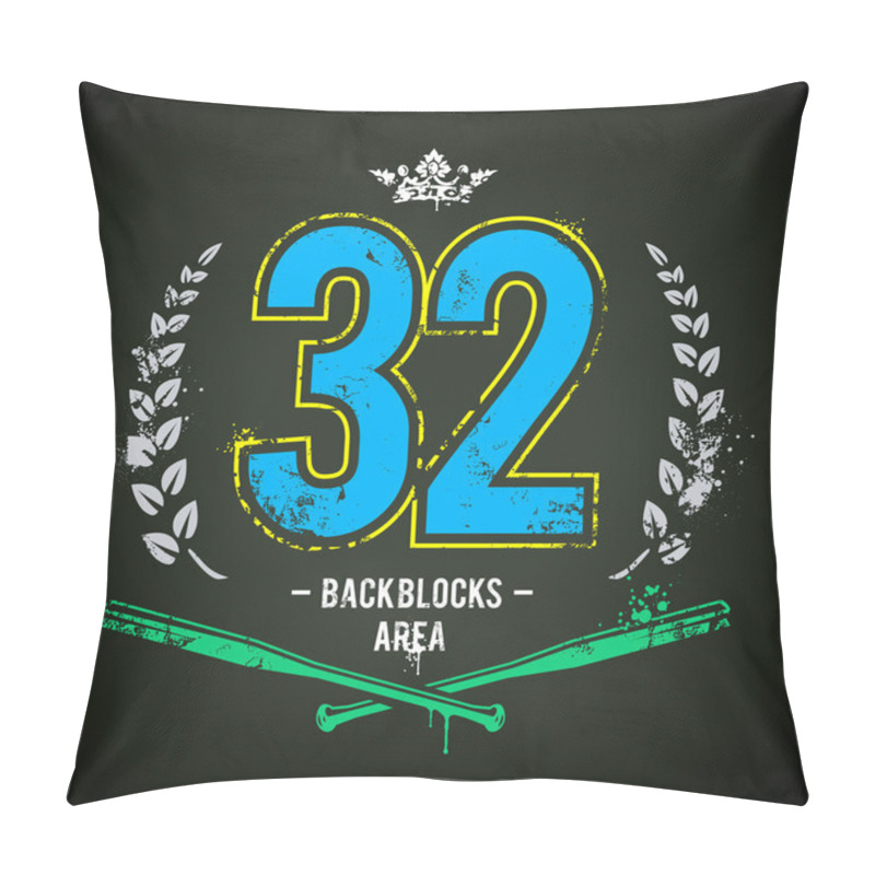 Personality  Grunge Gang Design. Number 32 Pillow Covers