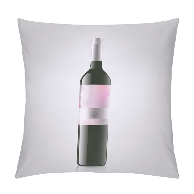 Personality  Wine Bottle. Vector Illustration Pillow Covers