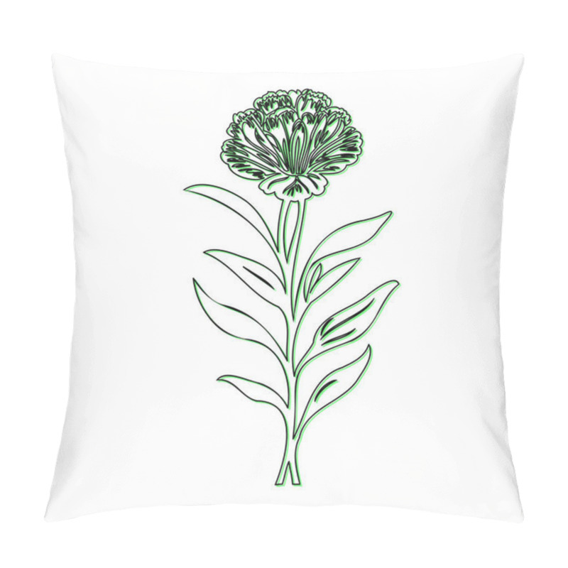 Personality  Simple Line Drawing Of A Single Flower Pillow Covers