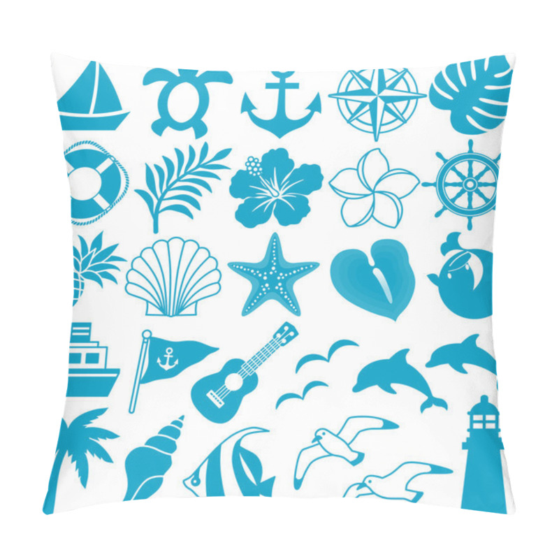 Personality  Summer Decorative Icons Illustration Pillow Covers