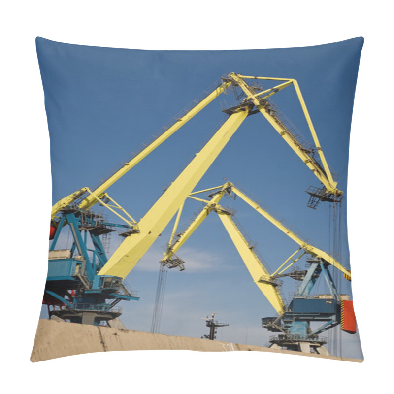 Personality  Two Big Port Cranes Working Pillow Covers