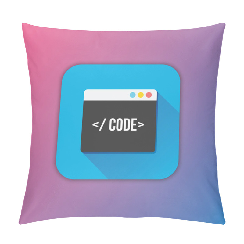 Personality  Vector Code Editor Icon Pillow Covers