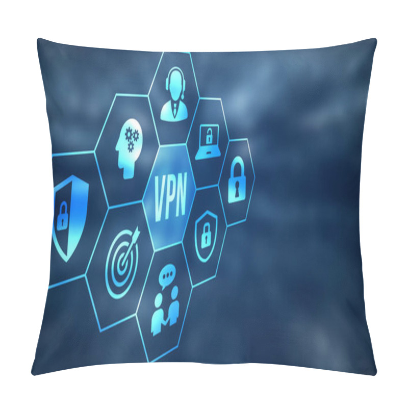 Personality  Internet, Business, Technology And Network Concept. Cyber Security Data Protection Business Technology Privacy Concept.  Pillow Covers