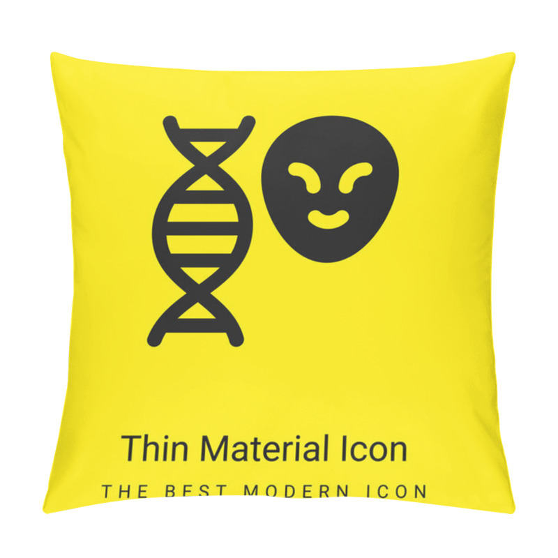 Personality  Alien Minimal Bright Yellow Material Icon Pillow Covers