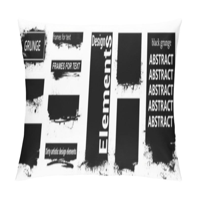 Personality  Black Grunge For Text With Frame And Splashes Pillow Covers