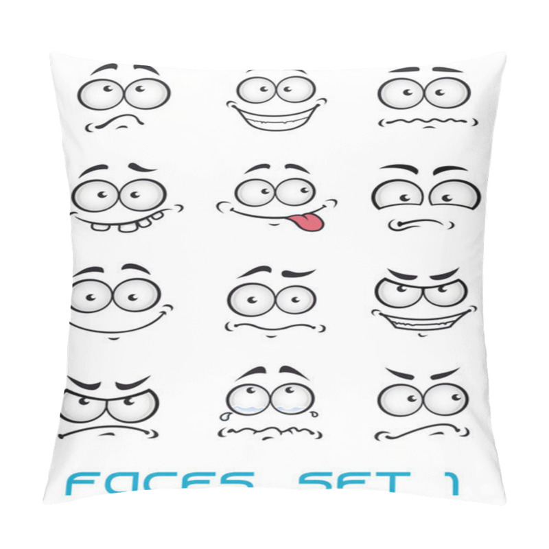 Personality  Cartoon Faces With Different Emotions Pillow Covers