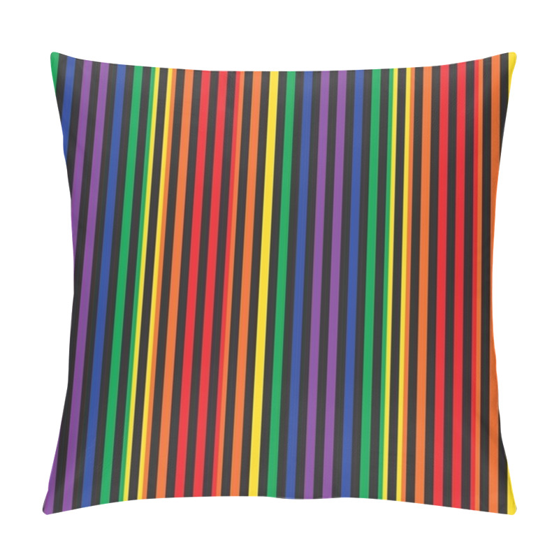 Personality  Rainbow Vertical Striped Seamless Pattern Background Suitable For Fashion Textiles, Graphics Pillow Covers