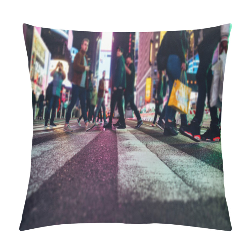 Personality  Time Square At Night, Blurried Concept Photo In New York Pillow Covers