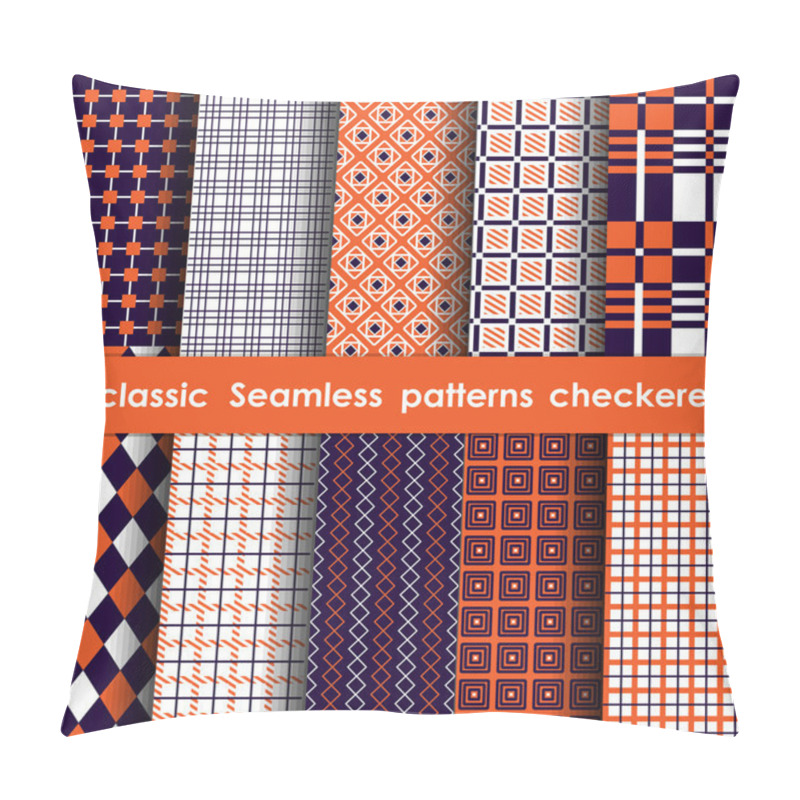 Personality  Set Of 10 Classic Seamless Checkered Patterns Pillow Covers