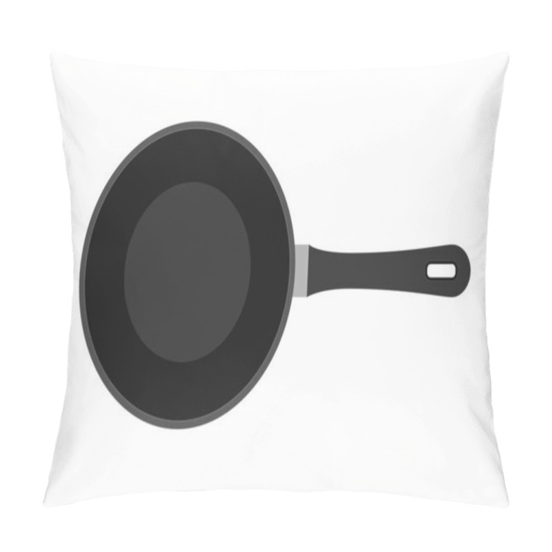 Personality  Frying Pan For Fry Food On Fire Stock Vector Illustration Isolated On White Background Pillow Covers