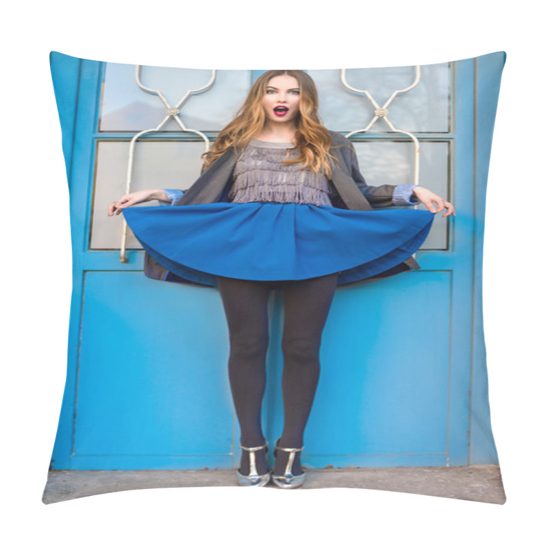 Personality  Glamour Young Fashion Woman With Make-up Wearing Fashionable Look Pillow Covers