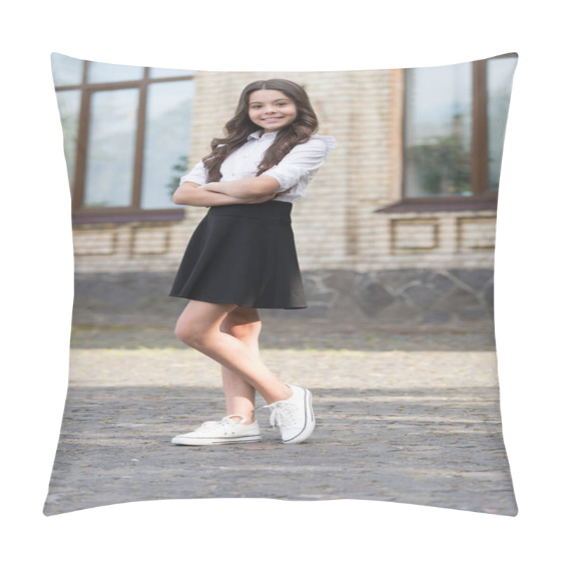 Personality  Style Approved By School. Happy Kid Wear Uniform Outdoors. School Style. Schoolwear. Fashion Dress Code. Learning Style. Back To School Clothes And Outfits. September 1. Education. Knowledge Day Pillow Covers