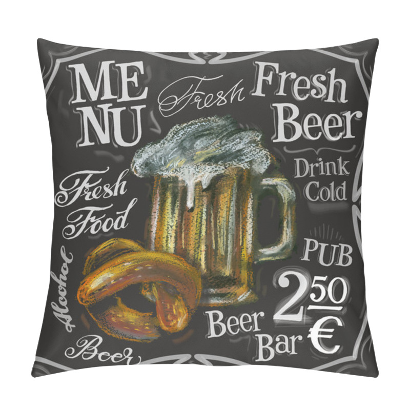 Personality  Beer Bar Logo Design Template Pillow Covers