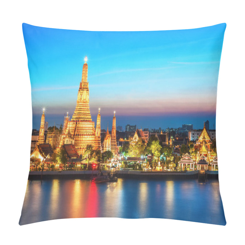 Personality  Wat Arun Night View Temple In Bangkok, Thailand Pillow Covers